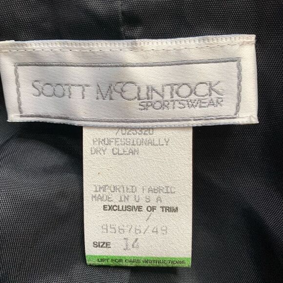 Vintage Collarless Blazer Tailored Black Velvet Structured Hourglass Metallic - Picture 13 of 14